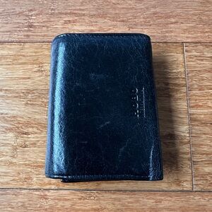 HOBO International Trifold Black Leather Wallet